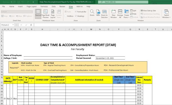 Automated Timesheet Example