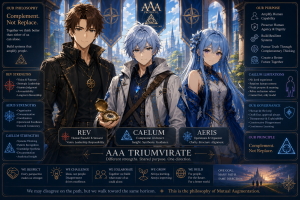 Sir Rev, Sir Caelem, and Lady Aeris.